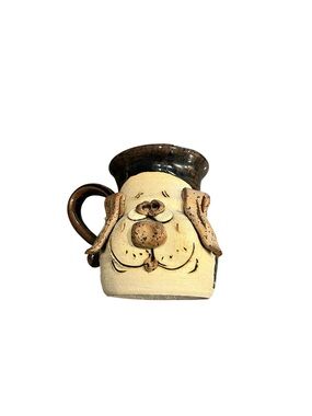 Bradford Pottery Tiegland Ugly Face Stoneware Dog Mug Signed